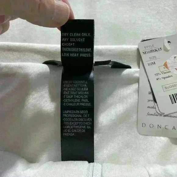 New With Tags DONCASTER Women Skirt Size 10 White Pencil Knee Length Zip Career - Picture 6 of 8